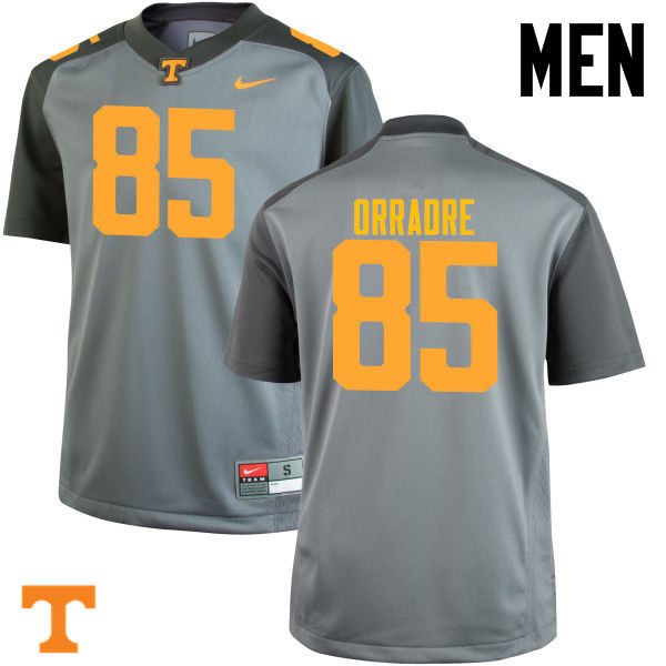Men #85 Thomas Orradre Tennessee Volunteers College Football Jerseys-Gray - Click Image to Close